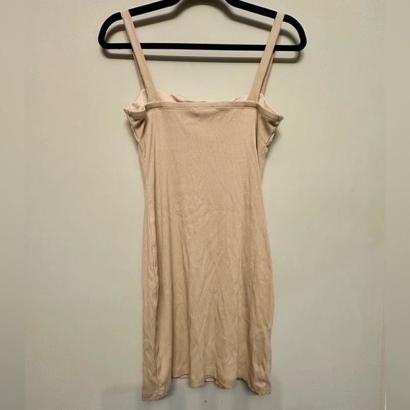 Style Rack Beige Button-Front Mini Dress Medium - Picture 4 of 5